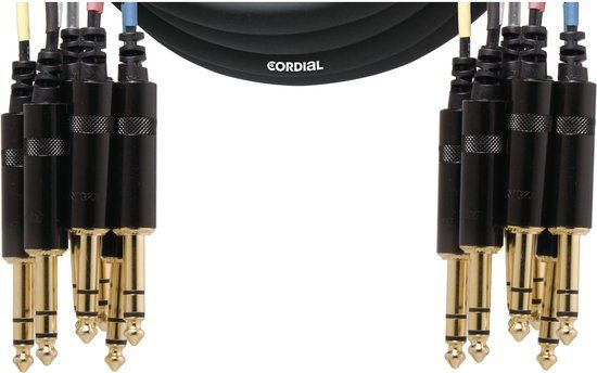 Cordial CML8-0VV3C - Multicore jack/jack symm. 8-voudig, Rean stekker, 3,0m