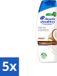 Head & Shoulders 5 x Shampoo Anti-roos Hydratation Intense à l'huile de coco - 285 ml