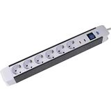 as - Schwabe 18666 6-Weg Flash-Stopcontactstrips met Aan-Uitschakelaar, IP20, 1,5 meter Kabellengte, Wit