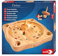 Noris 606101930 Deluxe Tiroler Roulette, het houten spel klassieker uit de Alpen met houten tol, vanaf 6 jaar