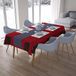 Bonamaison Tafelkleed, Anti-Mold, Sneldrogend, Waterdicht, 100% Polyester Tafellaken, rood Zwart, 140 x 200 Cm