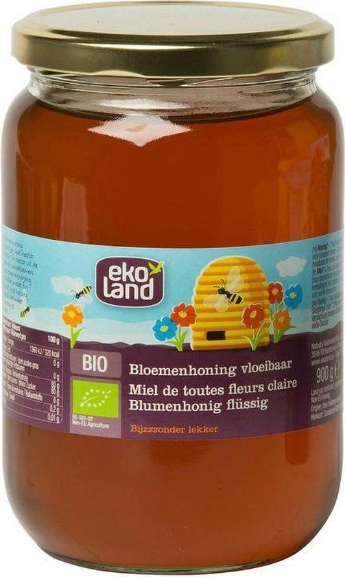 De Traay Ekoland Bloemenhoning vloeibaar 900 gram