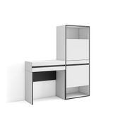 Skraut Home Schoenenkast Met 2 kleppen en 2 open vak 130x145x35 cm Wit