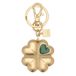 THUN - Sleutelhanger groot klaverblad - metaal - collectie Sempre con me - 4 x 8 cm