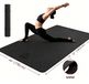 Extra grote yogamat - fitnessmat voor dames - TPE antislip - 6 mm dik - Brede mat voor Pilates en thuisgym - Zwart