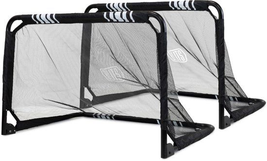 BLITS voetbaldoelen set - 90 x 60 cm - Zwart - Staal - 2 stuks - Mini