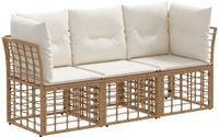 vidaXL - Buiten - bank - set - Naturel - Polyester