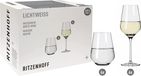 Unyqoos® Set de verres à vin et verres à eau blancs, 12 pièces, cristal, 400 ml, transparent/blanc, design élégant, fabriqué en Allemagne