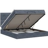 Prolenta Maison Exclusive - Ottoman bed met matras, donkergrijs, 140 x 190 cm, fluweel
