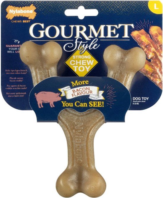 Nylabone Gourmet Wishbone Bacon - Hondenspeelgoed - Large