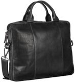 LEONHARD HEYDEN Leren business tas met laptopvak Roma RV-Aktenmappe Slim 1 Fach 5366 Schwarz zwart