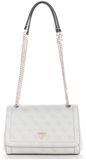 GUESS Noelle II Convertible Xbody Flap Bag Bone Logo crème