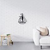 Homemania Wanddecoratie Zeilboot Metaal Zwart 40x50 cm