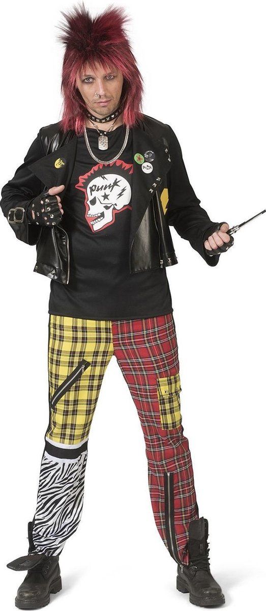 Funny Fashion Punk Kostuum Heren - Maat 48/50 - Polyester - EAN: 8712364363388