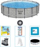 Bestway Rond Steel Pro MAX Zwembad - Steenprint - 549 x 122 cm