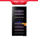 TCL WC097WBF0 Cave à vin 33 bouteilles 97 L avec porte en verre meuble climatique à vin petit
