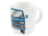 BRISA VW Collection - Volkswagen grote keramische koffie-thee-cappuccino-kop-mok-havermout-mok voor keuken in VW T3 design (370 ml/blijven rijden/blauw)