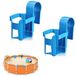 Merkloos / Sans marque Holland Connections 2 stuks - Opbergrek voor buitenzwembad - Bekerhouder voor zwembad - Drankhouder - Voor bovengrondse zwembaden - Past op ronde stangen van 2" of kleiner - Blauw