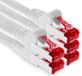 1aTTack.de - 5x 1m CAT6 Patchkabel S/FTP PIMF Afgeschermde CAT.6 RJ45 Netwerkkabel Ethernetkabel DSL LAN Router Switch Modem Patchpaneel - Wit - 5 stuks