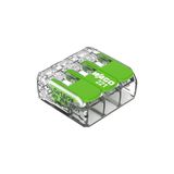 WAGO Green Range 50 stuks 3-aderige klemmen I tot 4 mm² I 3-aderige aansluitklem met steekhendels voor alle geleidertypes I 221-423