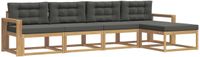 vidaXL - Buiten - bank - set - 4 - st - Wit - en - antracietkleurig - Polyester