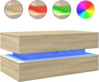 vidaXL Salontafel met LED-verlichting Sonoma Eiken 90x50x40 cm