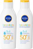 NIVEA SUN Babies & Kids Sensitive Protect Zonnebrand Melk Duo Pack - SPF 50+ - 2x 200 ml