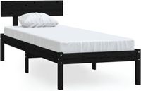 vidaXL Bedframe massief grenenhout zwart 90x200 cm