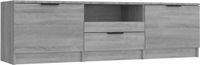 vidaXL Tv-meubel 140x35x40 cm bewerkt hout grijs sonoma eikenkleurig