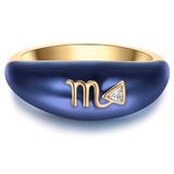 Glanzstücke München Bague bleu / or jaune
