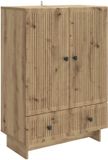 vidaXL Dressoir Artisan Eik 66 x 34,5 x 95 cm Geconstrueerd hout