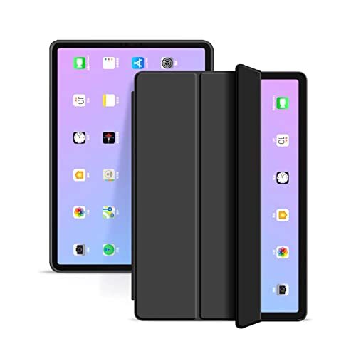 Tech-Protect SmartCase, klaphoes, beschermhoes met standfunctie, magnetische hoes, compatibel met Apple iPad Air 4 2020, zwart