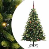 vidaXL Kunstkerstboom met scharnier 150 leds groen 150 cm pvc en pe