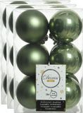 Decoris Boules de Noël - 36 pièces - Vert mousse - 6 cm - Plastique - Mat/Brillant