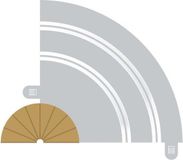 Scalextric - Radius 1 Curve Inner Borders 180° X 2 (Sc8279)