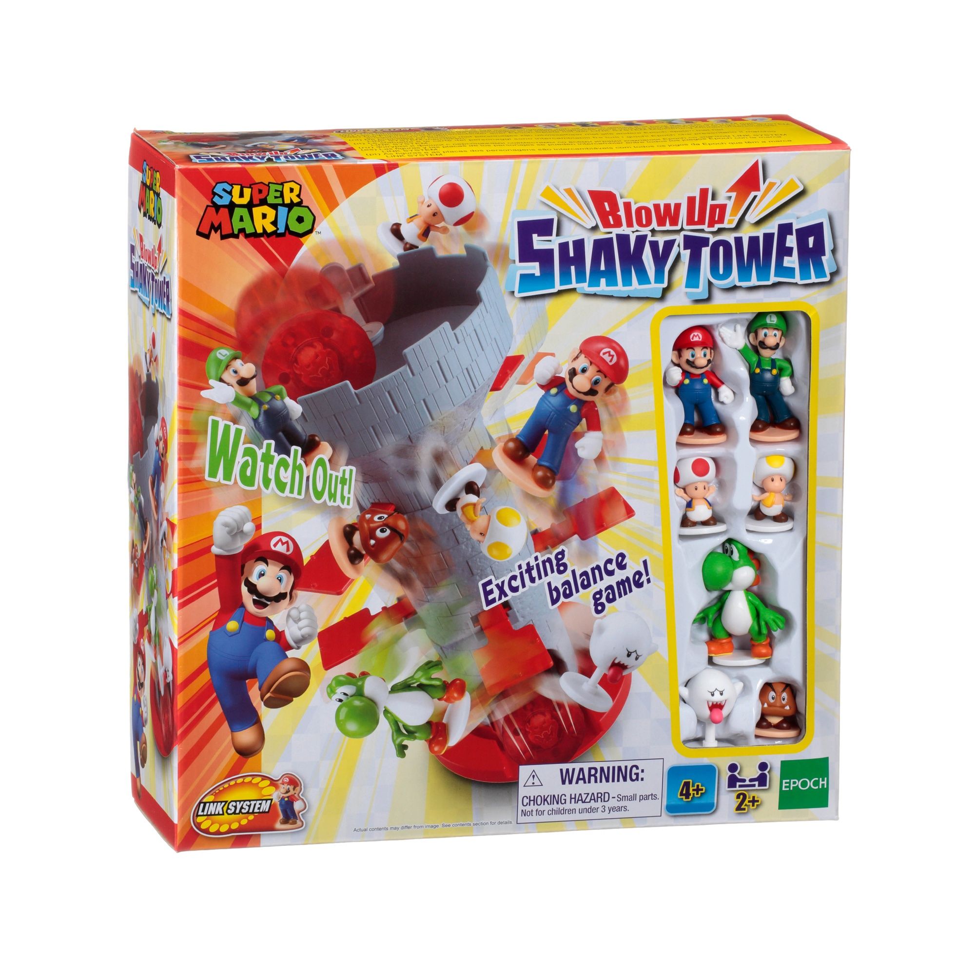 EPOCH Games Super Mario Blow Up! Shaky Tower Board Game - Ages 4+