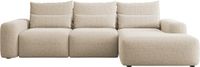 Selsey Carnos – Hoekslaapbank met lendenkussens, chenille, beige, rechts