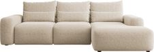 Selsey Carnos – Hoekslaapbank met lendenkussens, chenille, beige, rechts