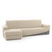 FAVERTI Overtrek voor chaise longue, kort hoekdeel links (voorzijde), model Novele, super verstelbare chaise longue-overtrek in beige, kwaliteitsbescherming van jacquard-stof met katoengevoel