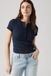 Levi's Dry Goods Pointelle henley met korte mouwen - Women's - M - Blauw / Sonja Dot Navy Blazer