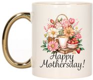 Bellatio Decorations Mok mama - gouden oor - Moederdag - 300 ml