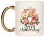 Bellatio Decorations Mok mama - gouden oor - Moederdag - 300 ml