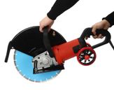 Scie murale électrique pour béton et brique - Scie circulaire manuelle - 3500 W - 3800 tr/min - lame de 36 cm - 60x21x42 cm - Bleu