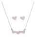 DALEE Ensemble de bijoux hypoallergénique avec collier triple cœur et boucles d'oreilles en acier