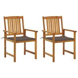 vidaXL Tuinstoelen 4 st met kussens massief acaciahout