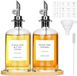 Azomor® Set de deux bouteilles en verre pour huile et vinaigre avec bec verseur automatique