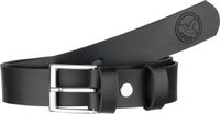 Ladeheid Kinderriem – Riem - Jongens - Broekriem - Verstelbaar - Leer – Zwart-1/Logo-1 – 65 cm LA-EL-KIDS