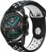 Strap-it Siliconen Smartwatch bandje - Geschikt voor Huawei Watch GT - Zwart/Wit