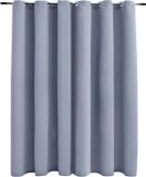 vidaXL Gordijn verduisterend met metalen ringen 290x245 cm grijs