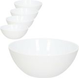 PlasticForte Dessert en serveer schaaltjes / kommetjes - 4x - 950 ml - wit - kunststof - rond - 17 x 7 cm